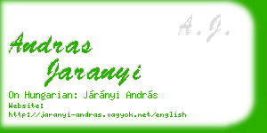 andras jaranyi business card